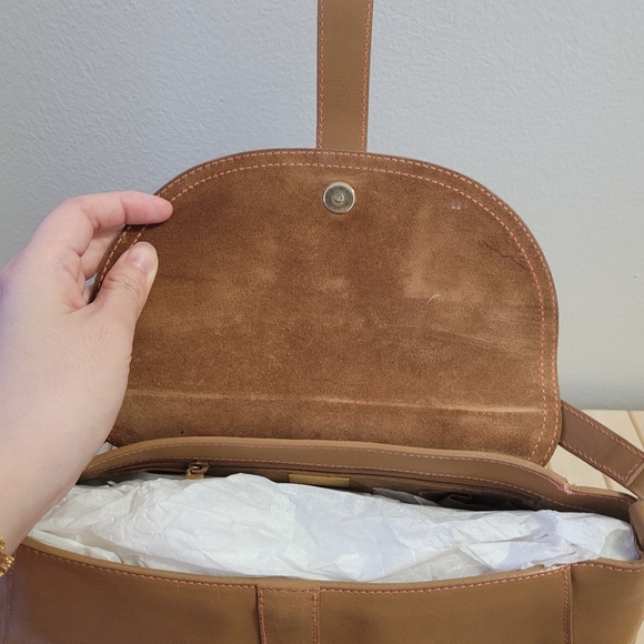 Furla shoulder leather bag tan colour with gold hardware - vintage - Picture 8 of 16